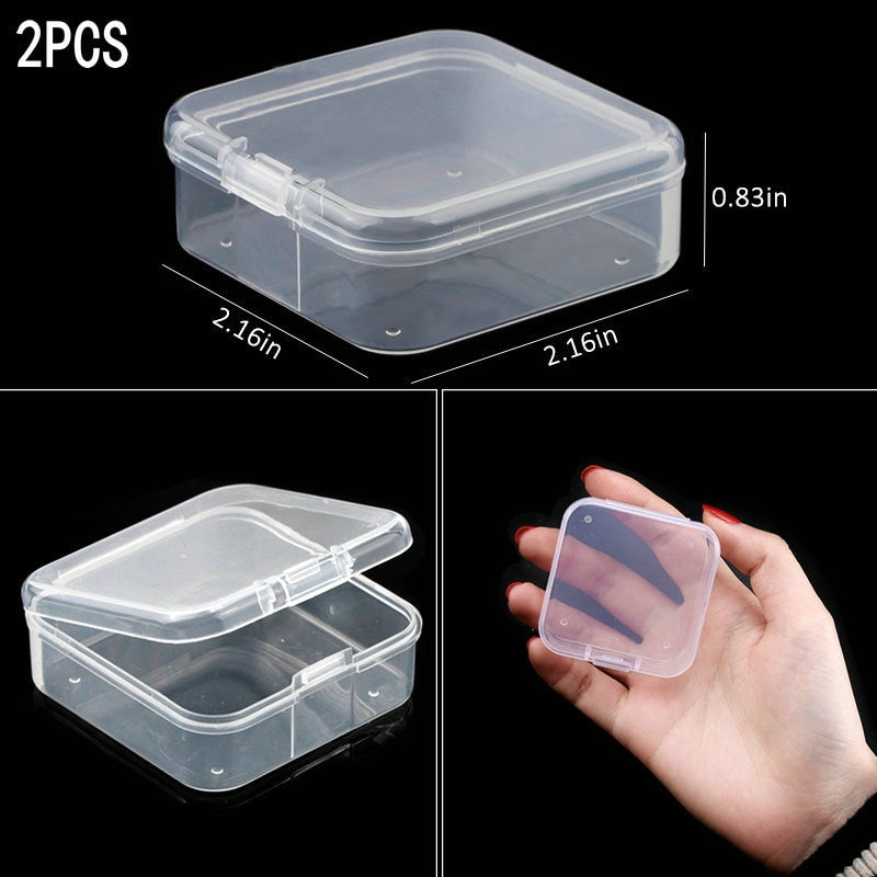 Transparent Plastic Storage Jewelry Box Compartment Adjustable Container For Beads Earring Box For Jewelry Rectangle Box Case - StorageandmoreStorage