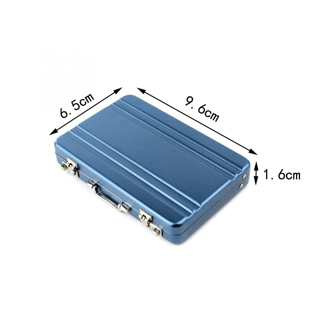 Aluminum Storage Box Business ID Credit Card Holder Mini Suitcase Bank Card Box Holder 2022 New Jewelry Case Rectangle Organizer - StorageandmoreStorage