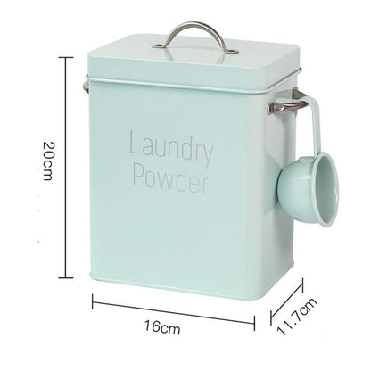 Laundry Detergent Powder Storage Tin Box Farmhouse Detergent Handy Soap Decor Room Laundry Rice Container Washing Dispenser - StorageandmoreStorage