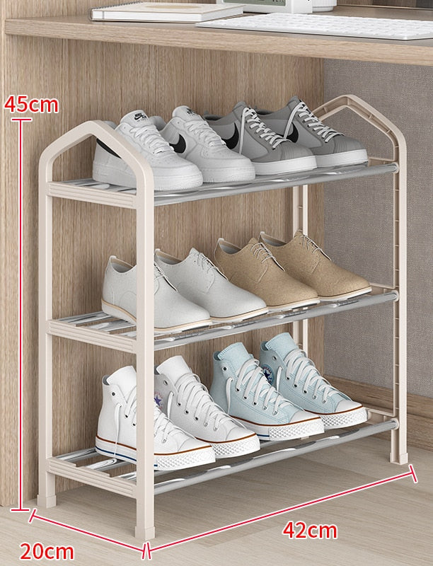 Shoe Rack Shoe Shelf 5/4/3/2 Layers Simple Dust-proof Storage Shoe Cabinet Multi-layer Assembly Door Dormitory Organizer Rack - StorageandmoreStorage