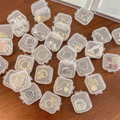 30PCS Small Boxes Square Transparent Plastic Box Jewelry Storage Case Finishing Container Packaging Storage Box for Earrings - StorageandmoreStorage