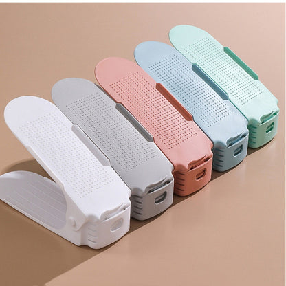 16pcs Durable Adjustable Shoe Organizer Footwear Support Slot Space Saving Cabinet Closet Stand Shoes Storage Rack Shoebox - StorageandmoreStorage