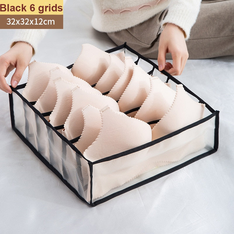 Drawer Closet Underwear Bra Organizer Divider Boxes for Underwear Scarves Socks Bra Foldable Wardrobe Clothes Storage Organizers - StorageandmoreStorage