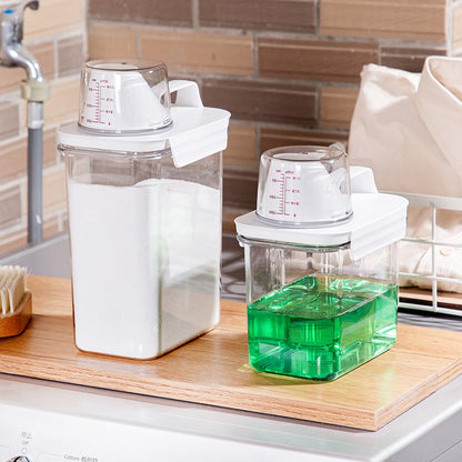 Airtight Laundry Detergent Powder Storage Box Transparent Laundry Detergent Container Kitchen Cereal Jar Food Storage Containers - StorageandmoreStorage