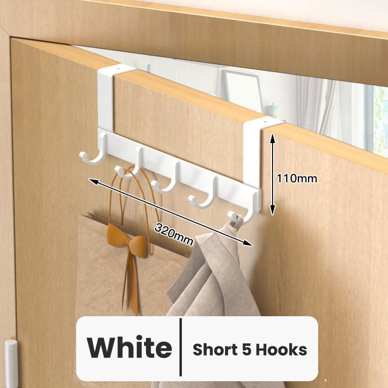 Hooks Over The Door Home Bathroom Organizer Rack Clothes Coat Hat Towel Hanger New Bathroom Kitchen Accessories Holder Door Hang - StorageandmoreStorage