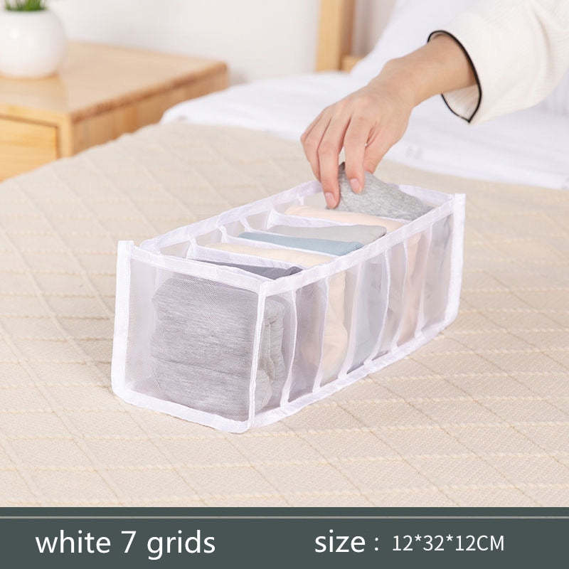 Jeans Bra Organizer Home Separated Dormitory Closet Organizer for Socks Underwear Scarves Storage Box Organizer Foldable Drawer - StorageandmoreStorage