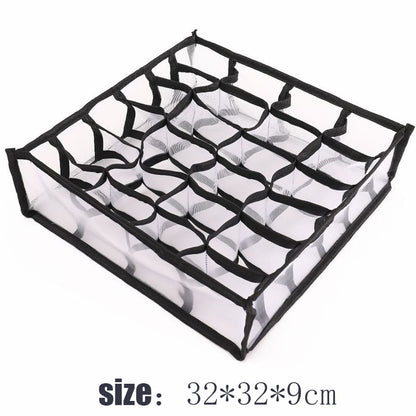 Underwear Socks Shorts Compartment Storage Box Closet Organizer Drawer Mesh Separation Dormitory Storage box Washable Organizer - StorageandmoreStorage