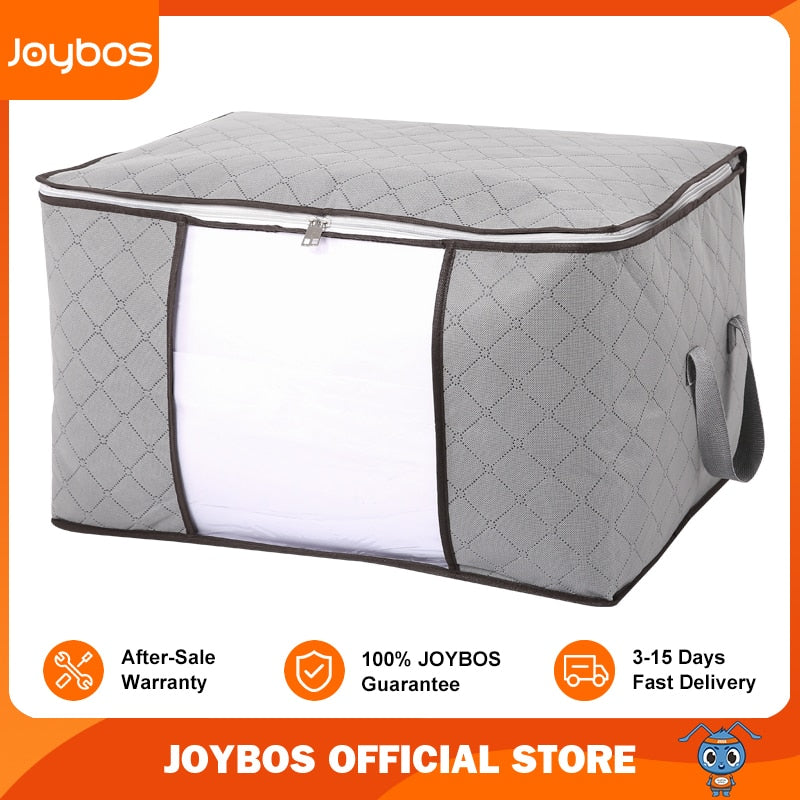 Joybos Quilt Storage Bag Moisture & Dust Proof Closet Organizer Non-Woven Blanket Pillow Storage Large Mobile Clothe Visible Bag - StorageandmoreStorage