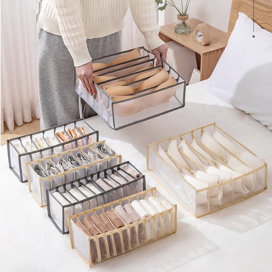 Jeans Bra Organizer Home Separated Dormitory Closet Organizer for Socks Underwear Scarves Storage Box Organizer Foldable Drawer - StorageandmoreStorage