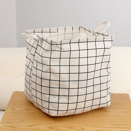 Cotton Linen Laundry Basket Square Dirty Clothes Toys Folding Organizer Bucket Anti-dust Big Storage Barrel Hamper Storage Home - StorageandmoreStorage