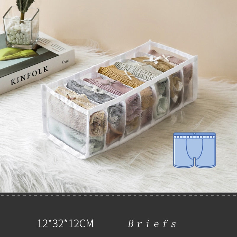 Jeans Compartment Storage Box Closet Clothes Drawer Mesh Separation Box Underwear Pants Drawer Divider Can Washed Home Organizer - StorageandmoreStorage