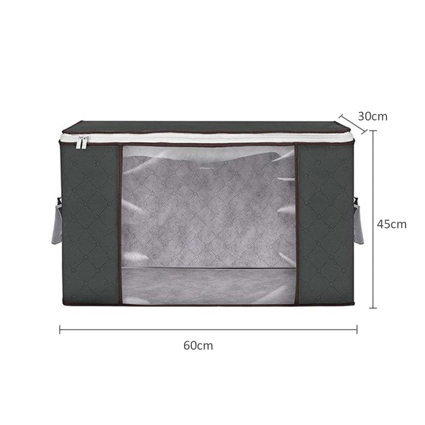 Under Bed Storage Organizer Bag Sturdy Structure Large Capacity Underbed Bag Reinforced Handle Clear Window Store for Clothing - StorageandmoreStorage