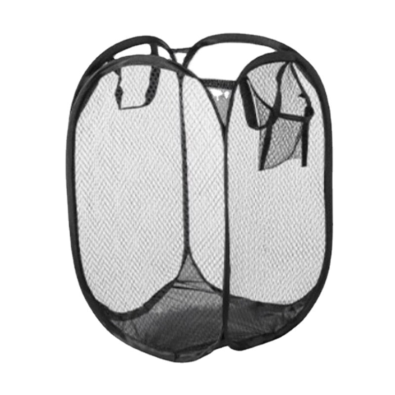 Folding Laundry Storage Basket Household Dirty Clothes Bag  Light Nylon Mesh Color Net Laundry Basket Sundries Organization - StorageandmoreStorage