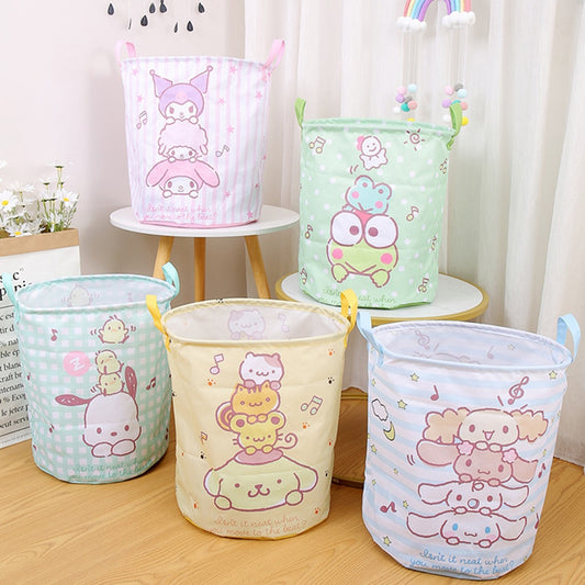 Kawaii Sanrioed My Melody Kuromi Cinnamoroll Foldable Laundry Basket Cartoon Folding Washing Bin Laundry Hamper - StorageandmoreStorage