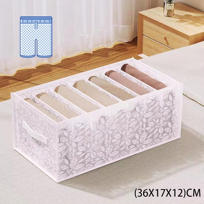 Jeans Compartment Storage Box Closet Clothes Drawer Mesh Separation Box Underwear Pants Drawer Divider Can Washed Home Organizer - StorageandmoreStorage