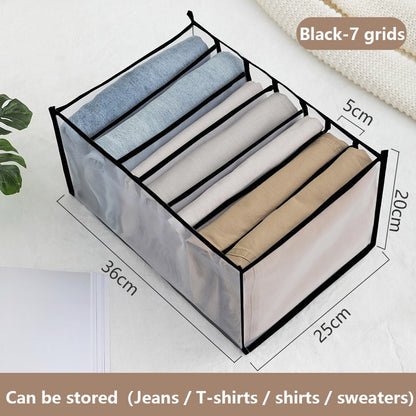 Wardrobe organizer Jeans storage boxes Closet Organizer Foldable Underwear Organizers Pants Storage Dividers Drawer Organizer - StorageandmoreStorage