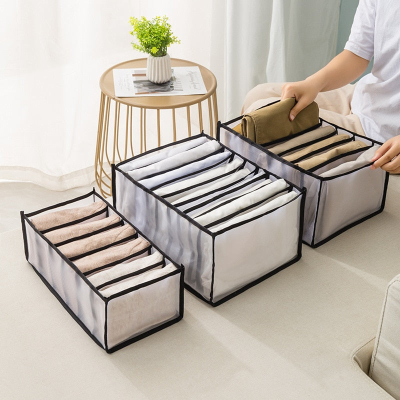 Wardrobe organizer Jeans storage boxes Closet Organizer Foldable Underwear Organizers Pants Storage Dividers Drawer Organizer - StorageandmoreStorage