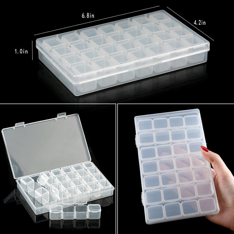 Transparent Plastic Storage Jewelry Box Compartment Adjustable Container For Beads Earring Box For Jewelry Rectangle Box Case - StorageandmoreStorage