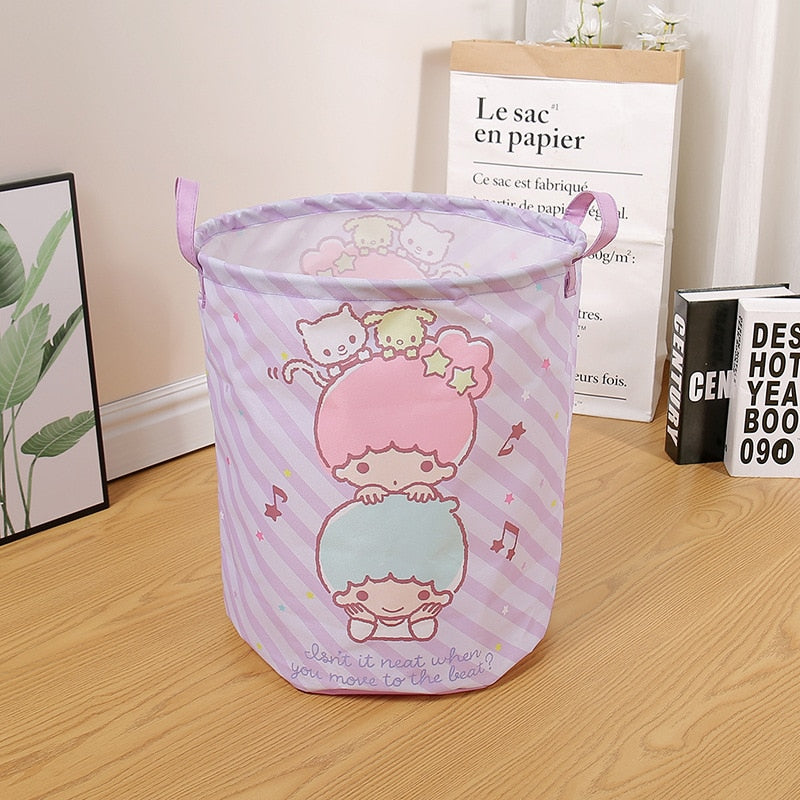 Kawaii Sanrioed My Melody Kuromi Cinnamoroll Foldable Laundry Basket Cartoon Folding Washing Bin Laundry Hamper - StorageandmoreStorage