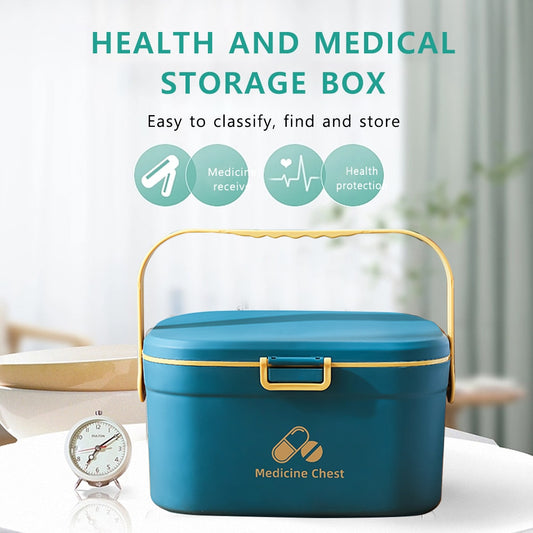 Large Capacity Medicine Storage Box Portable Home Medicine Storage Container First Aid Kit - StorageandmoreStorage