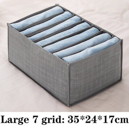 Jeans storage boxes Closet organizer drawer divider boxes Foldable Underwear bra organizers Wardrobe pants T-shirt storage box - StorageandmoreStorage