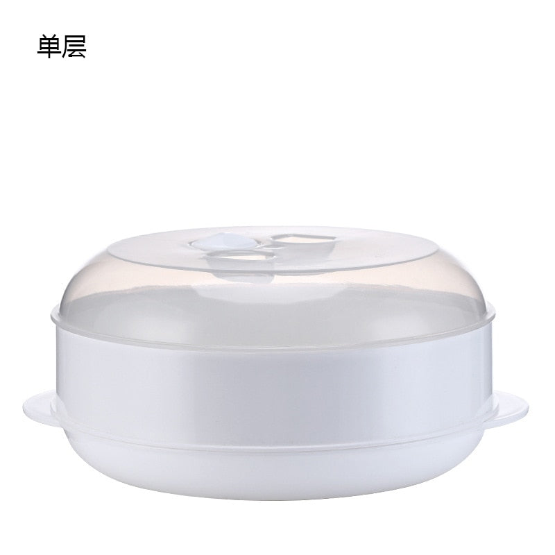 Practical Microwave Oven Special Steamer Eco-friendly PP Steamed Buns Steaming Utensils With Lid Durable Kitchen Tool 1/2 Layer - StorageandmoreStorage