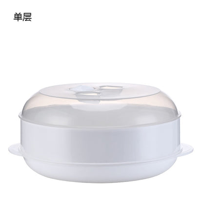 Practical Microwave Oven Special Steamer Eco-friendly PP Steamed Buns Steaming Utensils With Lid Durable Kitchen Tool 1/2 Layer - StorageandmoreStorage