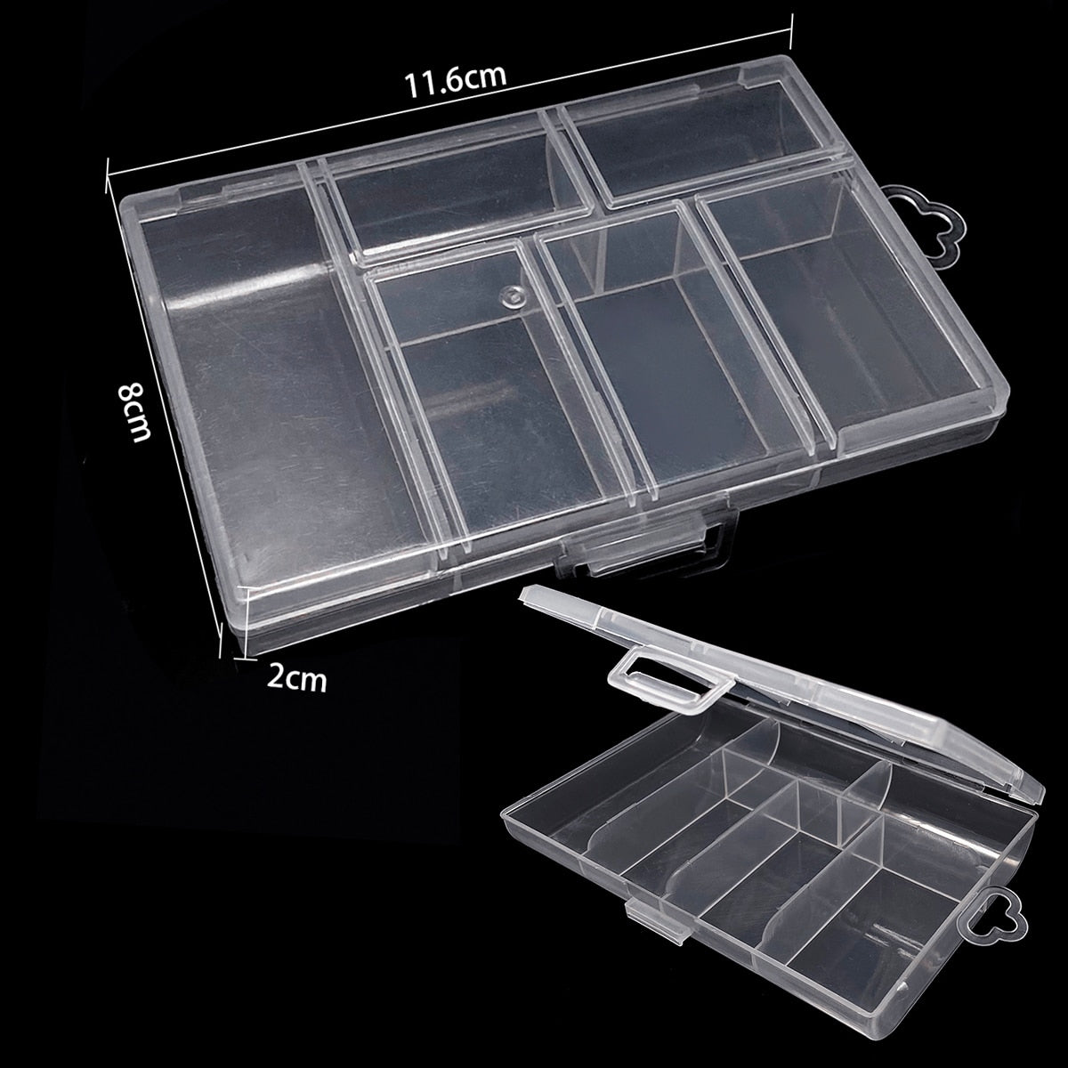 Plastic Storage Jewelry Box Compartment Adjustable Container for Beads earring box for jewelry rectangle Box Case - StorageandmoreStorage