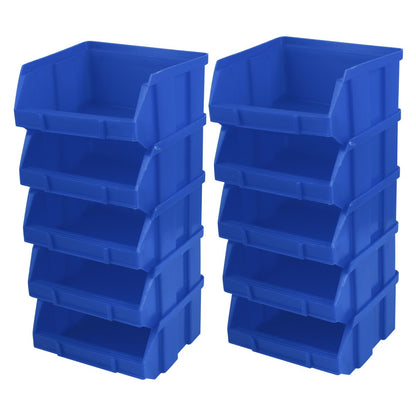 Storage Bins Garage Tool Organizer Stackable Plastic Containers Box Rack Stacking Small For Parts Hanging Pegboard Workshop - StorageandmoreStorage