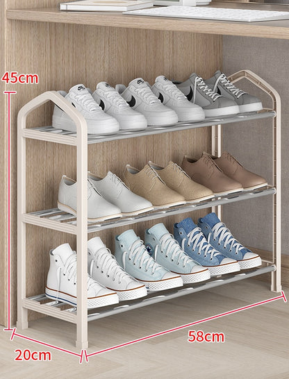 Shoe Rack Shoe Shelf 5/4/3/2 Layers Simple Dust-proof Storage Shoe Cabinet Multi-layer Assembly Door Dormitory Organizer Rack - StorageandmoreStorage