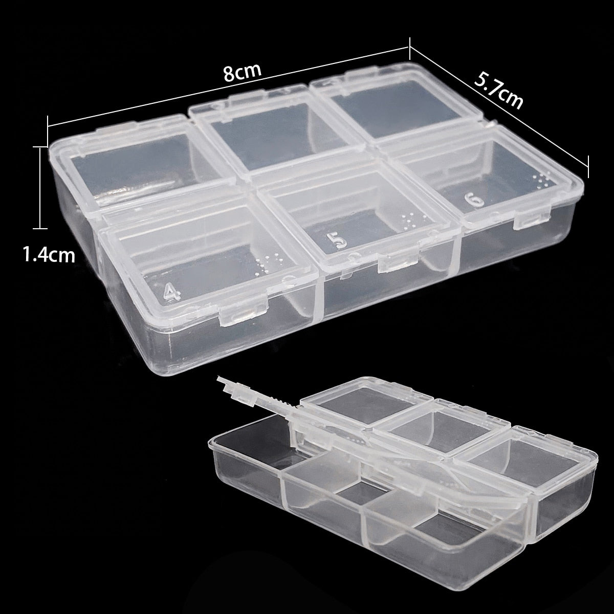 Plastic Storage Jewelry Box Compartment Adjustable Container for Beads earring box for jewelry rectangle Box Case - StorageandmoreStorage