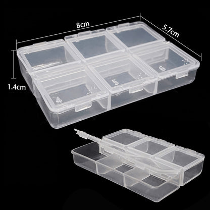 Plastic Storage Jewelry Box Compartment Adjustable Container for Beads earring box for jewelry rectangle Box Case - StorageandmoreStorage