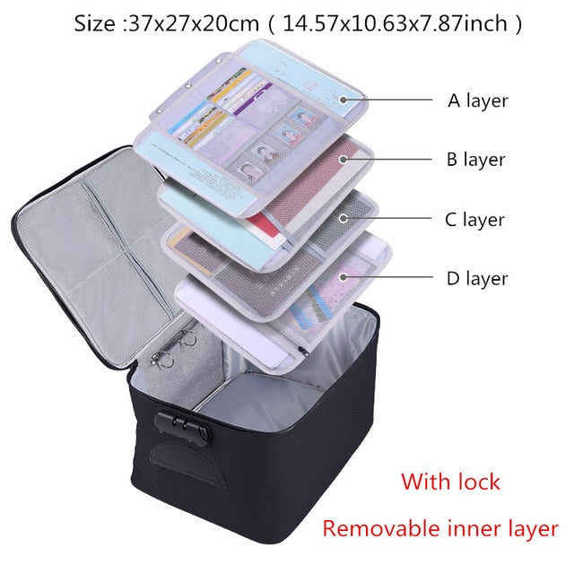 Document Storage Bag Organizer Desk Stationery Women Travel Files Card Folder Holder Tool Case Handbag Home Office Accessories - StorageandmoreStorage