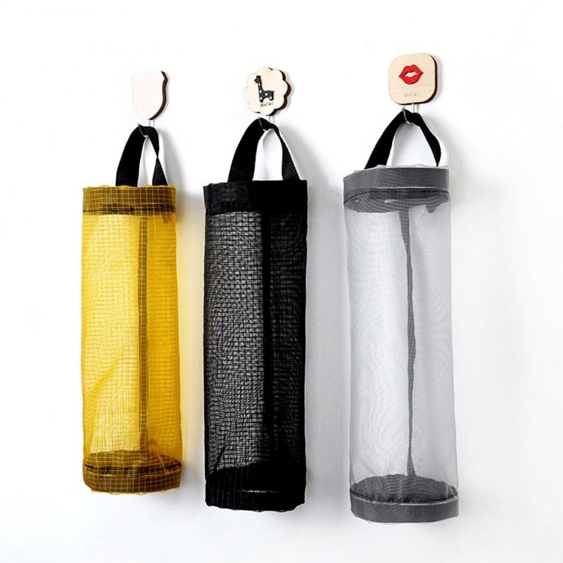 Home Grocery Bag Holder Wall Mount Plastic Bag Holder Dispenser Hanging Storage Trash Garbage Bag Kitchen Garbage Organizer - StorageandmoreStorage