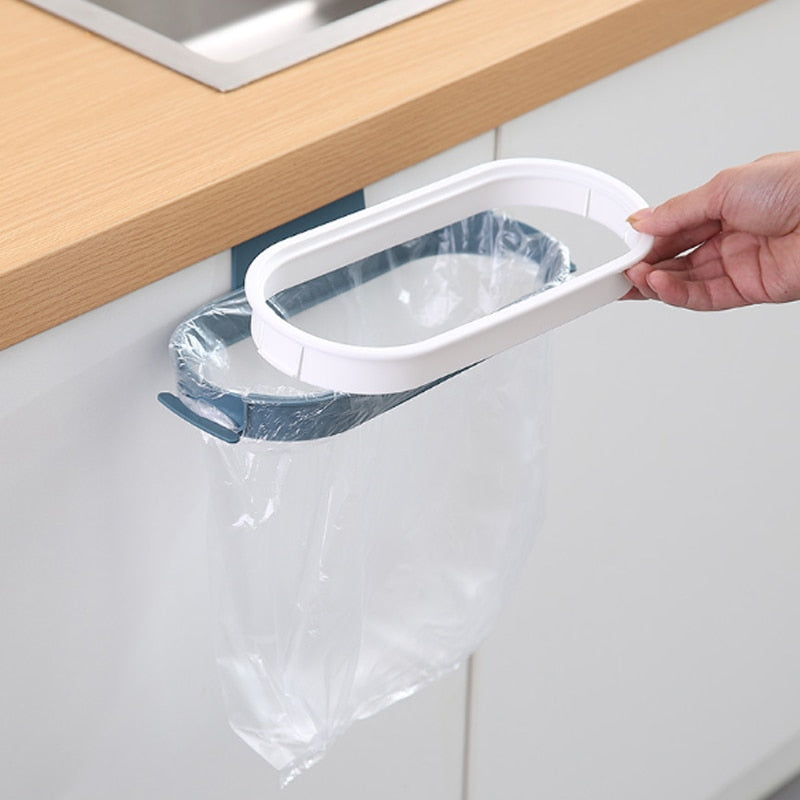 Garbage Bag Holder Kitchen Cabinet Door Basket Hanging Trash Can Waste Bin Garbage Rack Tool Storage Holder Kitchen Organizer - StorageandmoreStorage