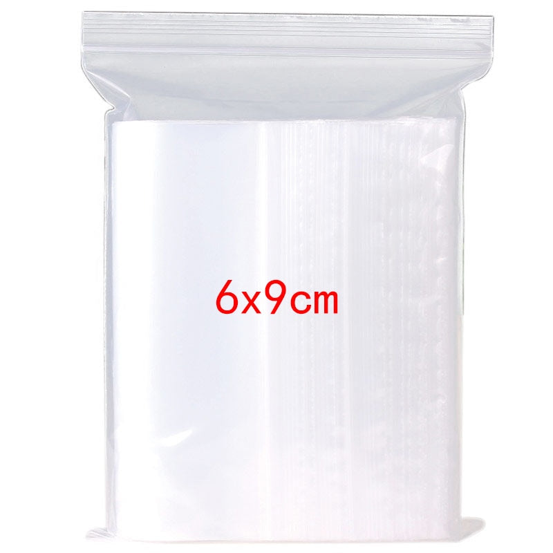 100/300/500Pcs/Pack Resealable Plastic Selaing Bags Clear Poly Reusable Bag Food Storage Reclosable Vacuum Fresh Organize Bag - StorageandmoreStorage