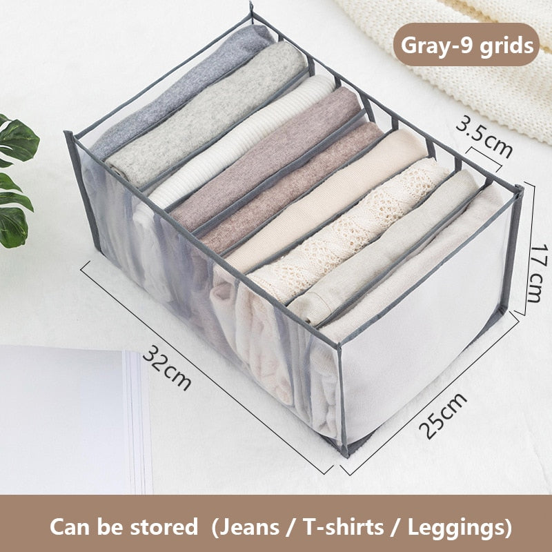 Wardrobe organizer Jeans storage boxes Closet Organizer Foldable Underwear Organizers Pants Storage Dividers Drawer Organizer - StorageandmoreStorage