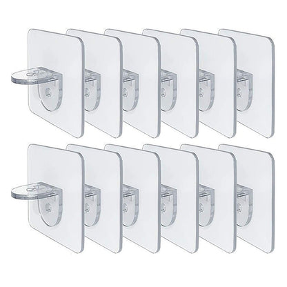 4/10pcs Adhesive Shelf Support Pegs Shelf Support Adhesive Pegs Closet Cabinet Shelf Support Clips Wall Hangers Strong Holders - StorageandmoreStorage