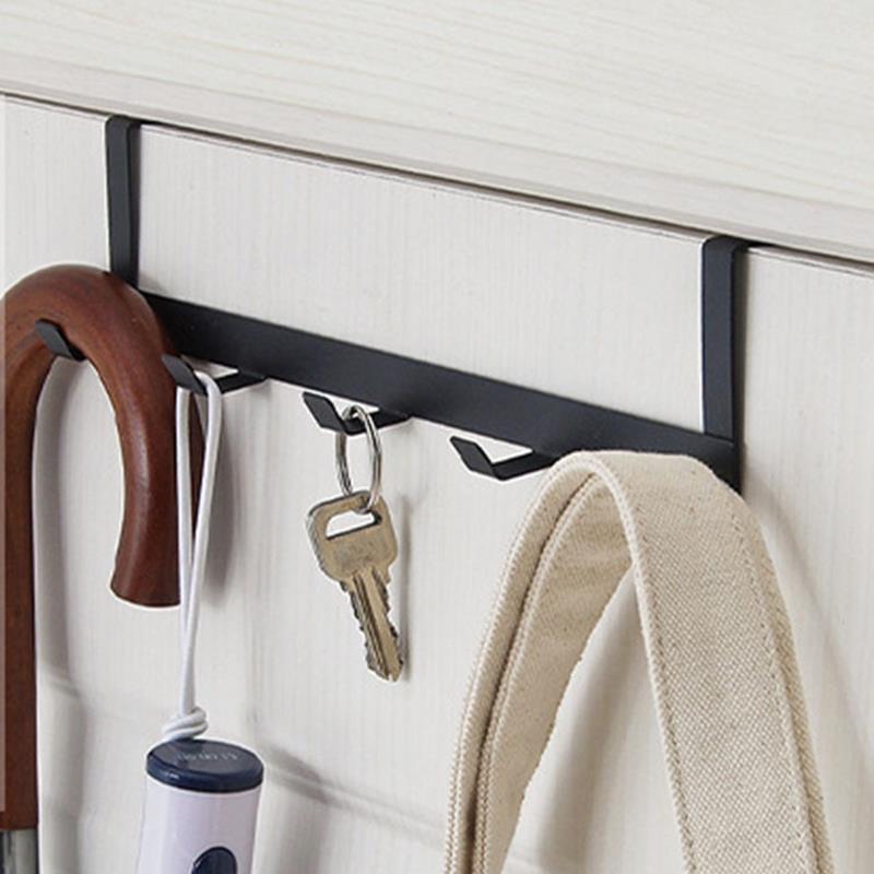 Hooks Over The Door 5 Hooks Home Bathroom Organizer Rack Clothes Coat Hat Towel Hanger New Bathroom Kitchen Accessories Holder - StorageandmoreStorage