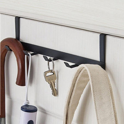 Hooks Over The Door 5 Hooks Home Bathroom Organizer Rack Clothes Coat Hat Towel Hanger New Bathroom Kitchen Accessories Holder - StorageandmoreStorage