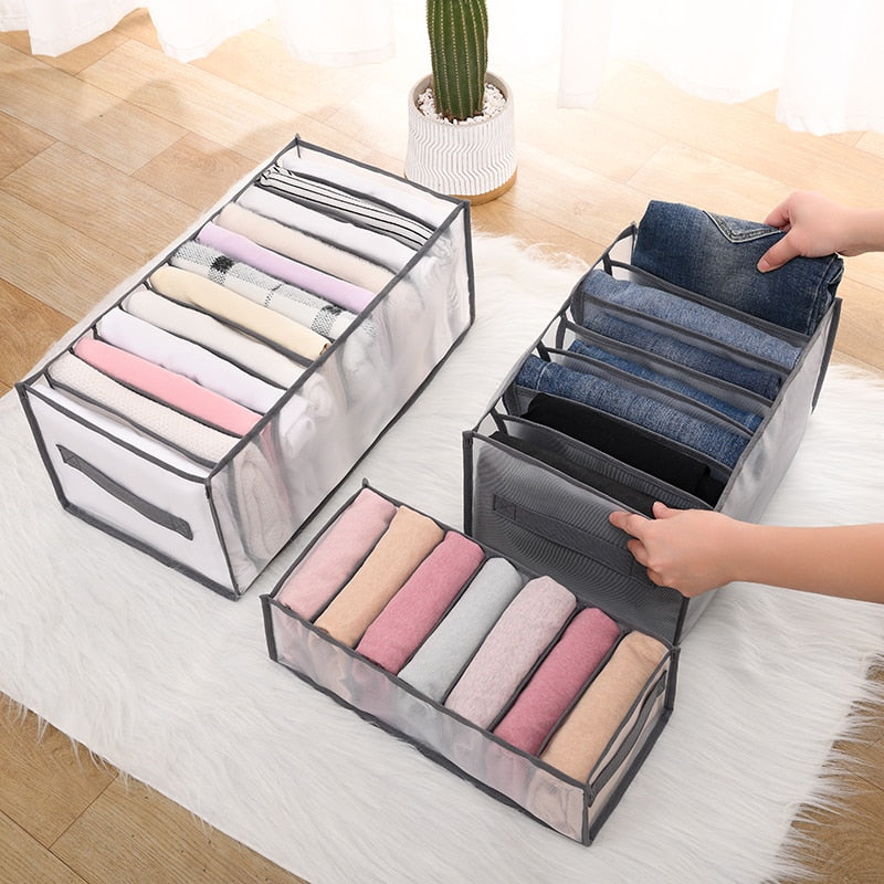 Jeans Storage Boxes Closet Organizer Drawer Divider Boxes T-shirt Storage Box Foldable Underwear Organizers Storage for Clothes - StorageandmoreStorage