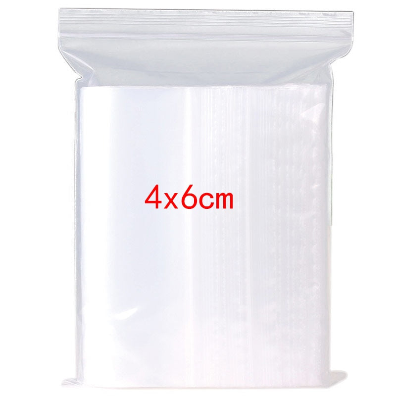 100/300/500Pcs/Pack Resealable Plastic Selaing Bags Clear Poly Reusable Bag Food Storage Reclosable Vacuum Fresh Organize Bag - StorageandmoreStorage