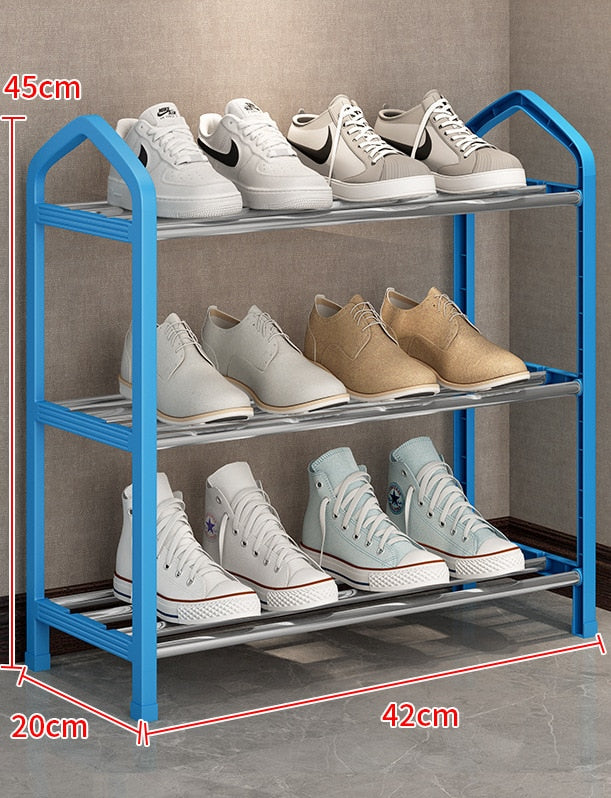 Shoe Rack Shoe Shelf 5/4/3/2 Layers Simple Dust-proof Storage Shoe Cabinet Multi-layer Assembly Door Dormitory Organizer Rack - StorageandmoreStorage