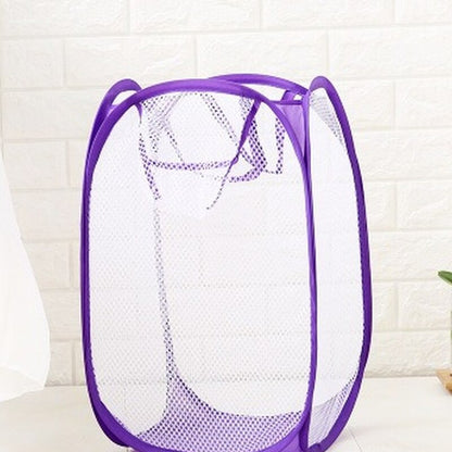 Storage Baskets Laundry Clothes Laundry Basket Bag Foldable Up Easy Open Mesh Laundry Clothes Hamper Basket for College Dorm - StorageandmoreStorage