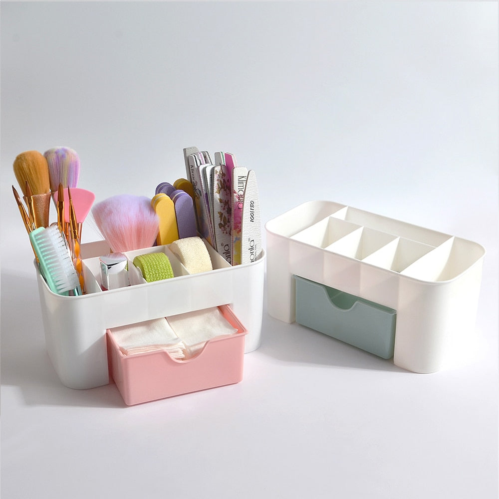 Nail Art Plastic Organizer Container Gel Polish Remover Cleaning Cotton Pad Swab Box Storage Case Accessories Tool Clean Desktop - StorageandmoreStorage