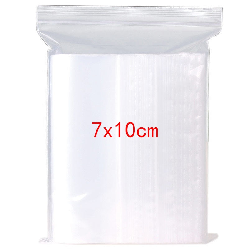 100/300/500Pcs/Pack Resealable Plastic Selaing Bags Clear Poly Reusable Bag Food Storage Reclosable Vacuum Fresh Organize Bag - StorageandmoreStorage