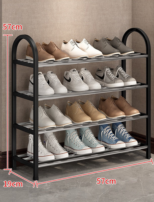 Shoe Rack Shoe Shelf 5/4/3/2 Layers Simple Dust-proof Storage Shoe Cabinet Multi-layer Assembly Door Dormitory Organizer Rack - StorageandmoreStorage