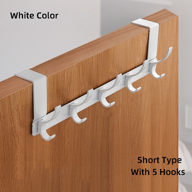 Hooks Over The Door 5 Hooks Home Bathroom Organizer Rack Clothes Coat Hat Towel Hanger Bathroom Kitchen Accessories Holder - StorageandmoreStorage