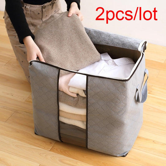 Wholesale Home Storage Foldable Bag New Waterproof Oxford Fabric Bedding Pillows Quilt storage bag clothes storage bag organizer - StorageandmoreStorage