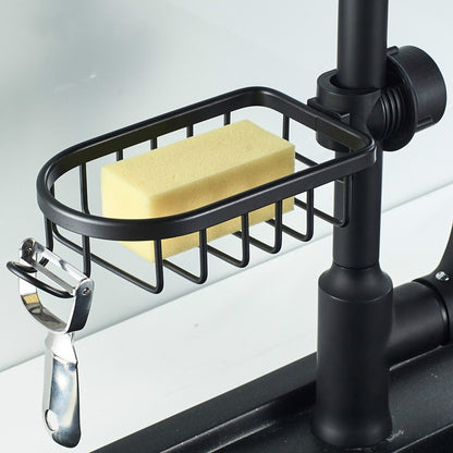 Household kitchen sink hanging faucet bathroom hollow shelf storage rack organizer Water Basket Pool Rag Sponge Storage Rack - StorageandmoreStorage